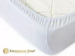 Простыня на резинке 120*200*20 трикотаж 125 гр 03 Белый